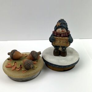Candle jar toppers.‎